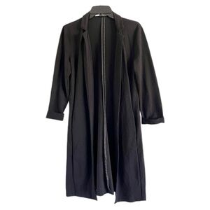 HAVE Women's Black Open Front Long Cardigan Sweater-Size S